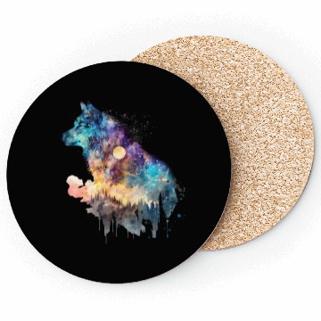 Discover Wolf Print, Cosmic Wolves, Animal Print, Cosmos Coasters