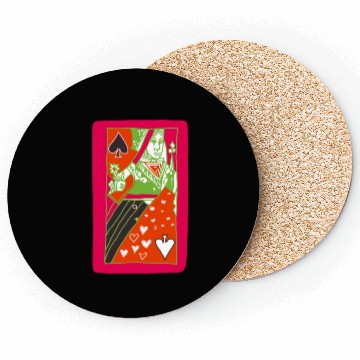 Discover Red Queen Of Spades Playing Card Coasters