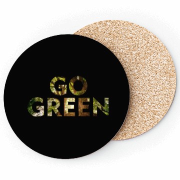 Discover Go Green Design Logo Abstract Coasters