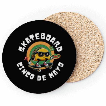 Discover funny skateboard Cinco de mayo Coasters