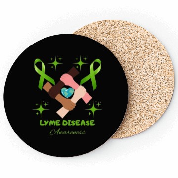 Discover Lime Green Ribbon Lyme Disease Awareness Coasters
