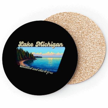 Discover Lake Michigan Unsalted and shark-free Coasters