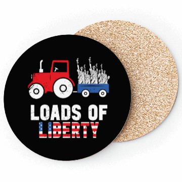 Discover Liberty Tractor Patriotic American Coasters