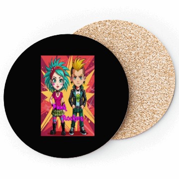 Discover Rebel Riffs: Punk Rockers Unite Coasters