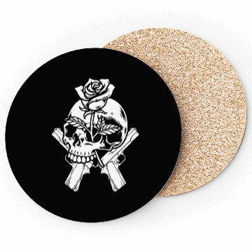 Discover Skeleton Roses Guitar Skull Roses Guns Coasters