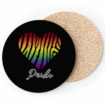 Discover LGBTQ+Pride Rainbow heart-pattern tiger leather Coasters