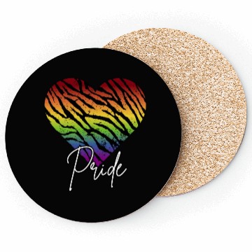 Discover LGBTQ+Pride Rainbow heart-pattern tiger leather Coasters