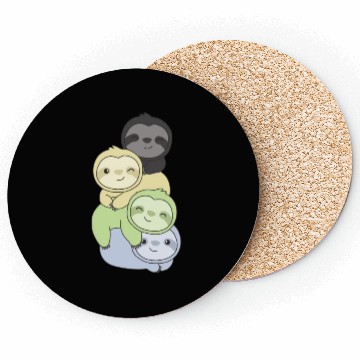 Discover Cassgender Flag Pride Lgbtq Cute Sloth Coasters