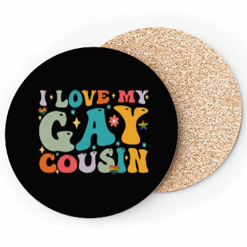 Discover I Love My Gay Cousin Family LGBTQ Pride Groovy Coasters