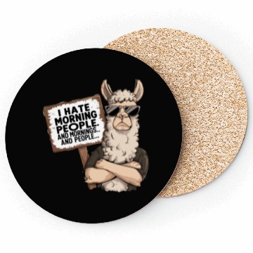 Discover I Hate Morning People for a Morning grumpy Llama Coasters