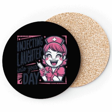 Discover Vintage Nurse Injecting Laughter Coasters
