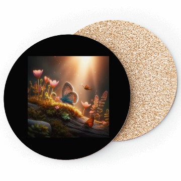 Discover butterfly on tree Coasters