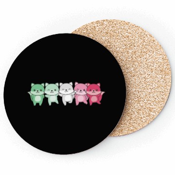 Discover Abrosexual Flag Pride Lgbtq Cute Fox Coasters