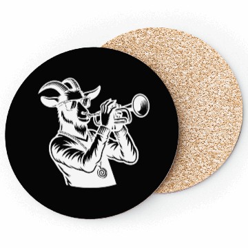 Discover Goat Trumpeter Silhouette Coasters