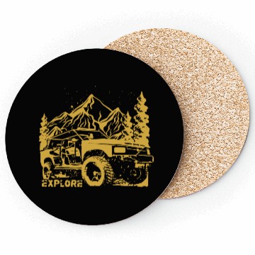 Discover Jeep Car and Nature Mount Coasters