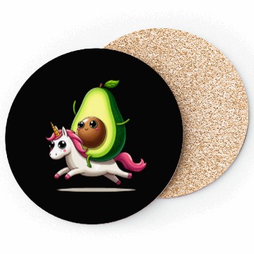 Discover Avocado on unicorn Coasters