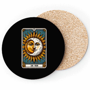 Discover Tarot Card Sun Moon Coasters