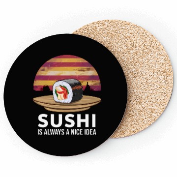 Discover Sushi On A Retro Sunset Coasters