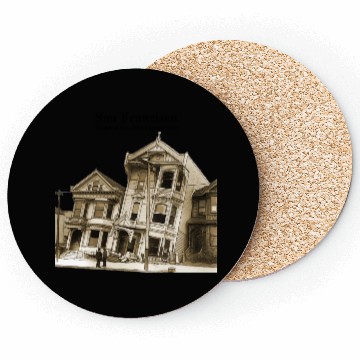 Discover San Francisco 1906 Earthquake Illustration URM Coasters