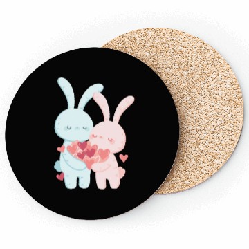 Discover Whimsical Duo: Creative Couple Graphics Design Coasters