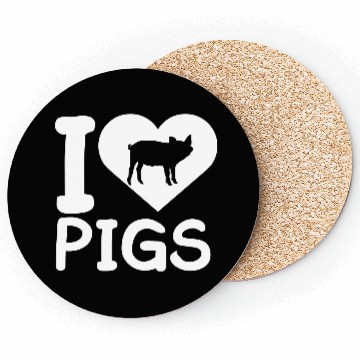 Discover I Love Pigs pig heart piggy piglet Silhouette Coasters