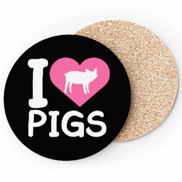 Discover I Love Pigs pig heart piggy piglet silhouette Coasters