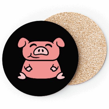 Discover Little cute piggy sit pig piglet fat chubby animal Coasters