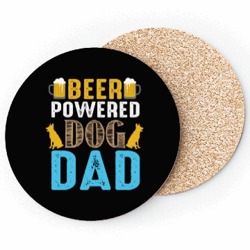 Discover Bear powered dog dad Coasters