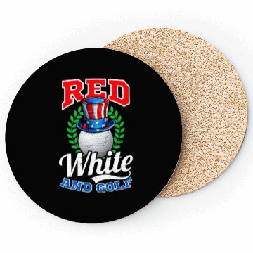 Discover 4th Of July Golf Red White And Golf Coasters