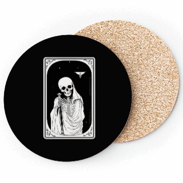 Discover Skeleton Tarot Card Reader Astrology Occult Coasters