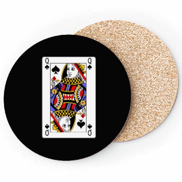 Discover Queen of Spades Playing Card Coasters