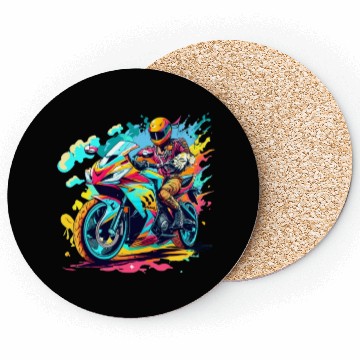 Discover Legend cross motocycle Biker Road Trip Coasters