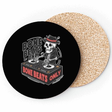 Discover Bone Beats Only Vintage Skeleton DJ Mixing Music Coasters