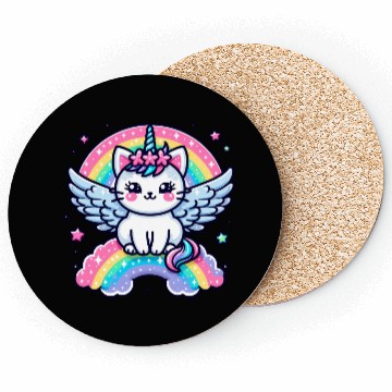 Discover Angelic Kitten Above the Clouds Coasters