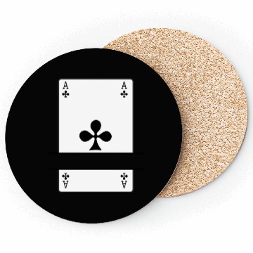 Discover Playing card Club ace with banner space Coasters
