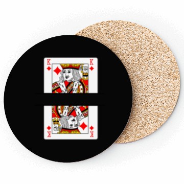 Discover Playing card king of diamonds with banner space Coasters