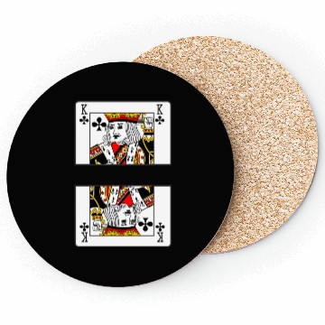 Discover Playing card clover king with banner space Coasters