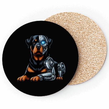 Discover Rottweiler cyborg robot space Coasters