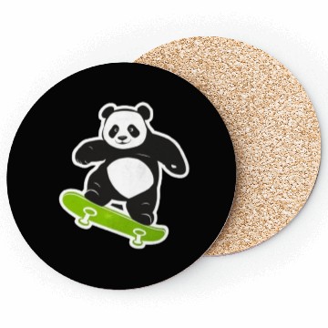 Discover Cute Panda Skater Green Coasters