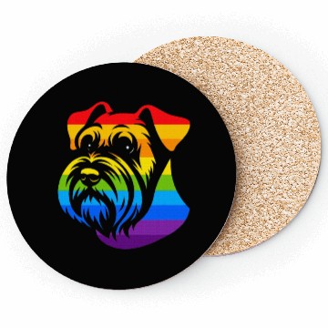 Discover Miniature Schnauzer Rainbow LGBT Gay Pride Lesbian Coasters