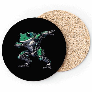 Discover Cool Robot Frog Dabbing Mech Cyborg Coasters