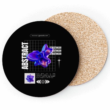 Discover Black Blue Abstract Streetwear Coasters