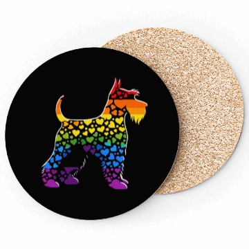 Discover Miniature Schnauzer Rainbow LGBT Gay Pride Lesbian Coasters