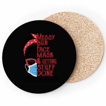 Discover Messy Bun Face Mask Getting Stuff Done Activity Coasters