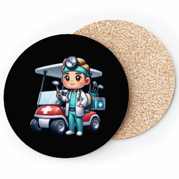 Discover Cute golfer doctor standing Coasters