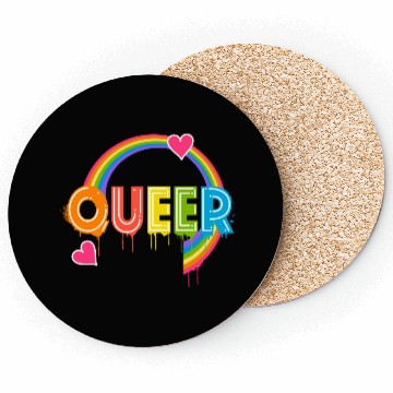 Discover Queer Typo for Pride Month Equal Rights LGBTQ Coasters