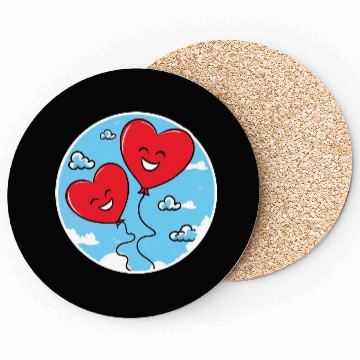 Discover Smiling red heart balloons Coasters