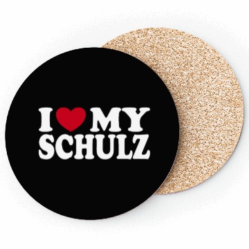 Discover I Love My Schulz Heart Statement Family Coasters