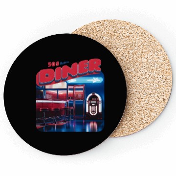 Discover 50s retro Diner good times Coasters