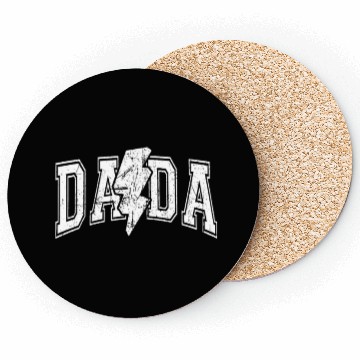 Discover Dada Lightning Bolt Checkered Father's Day Coasters